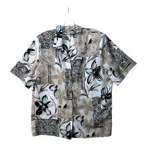 Vintage Alison‎ Daley Floral Tropical Hawaiian Shirt  Women’s 14 Button Up Beach